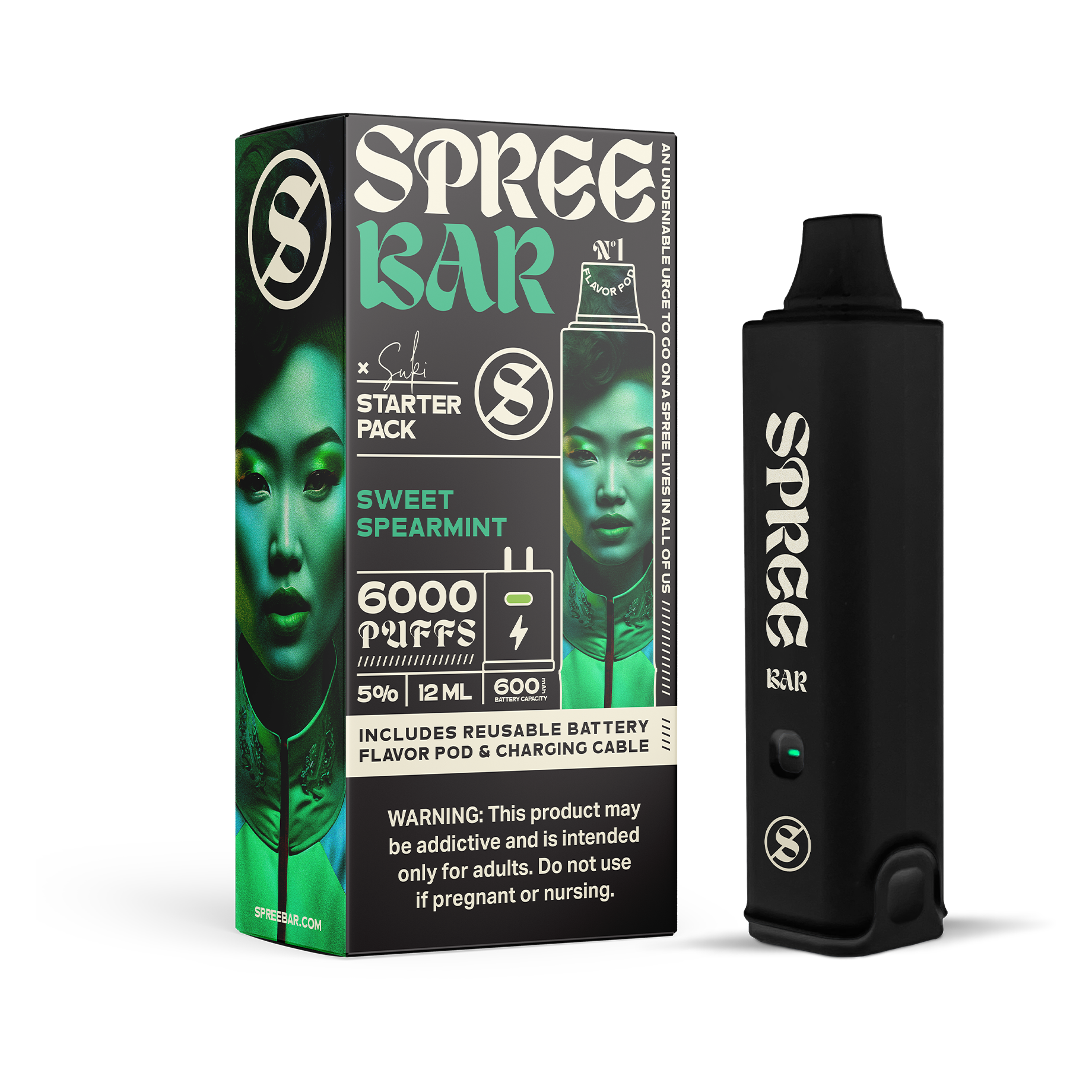 Spree Bar Tobacco-Free Sweet Spearmint Disposable Vape