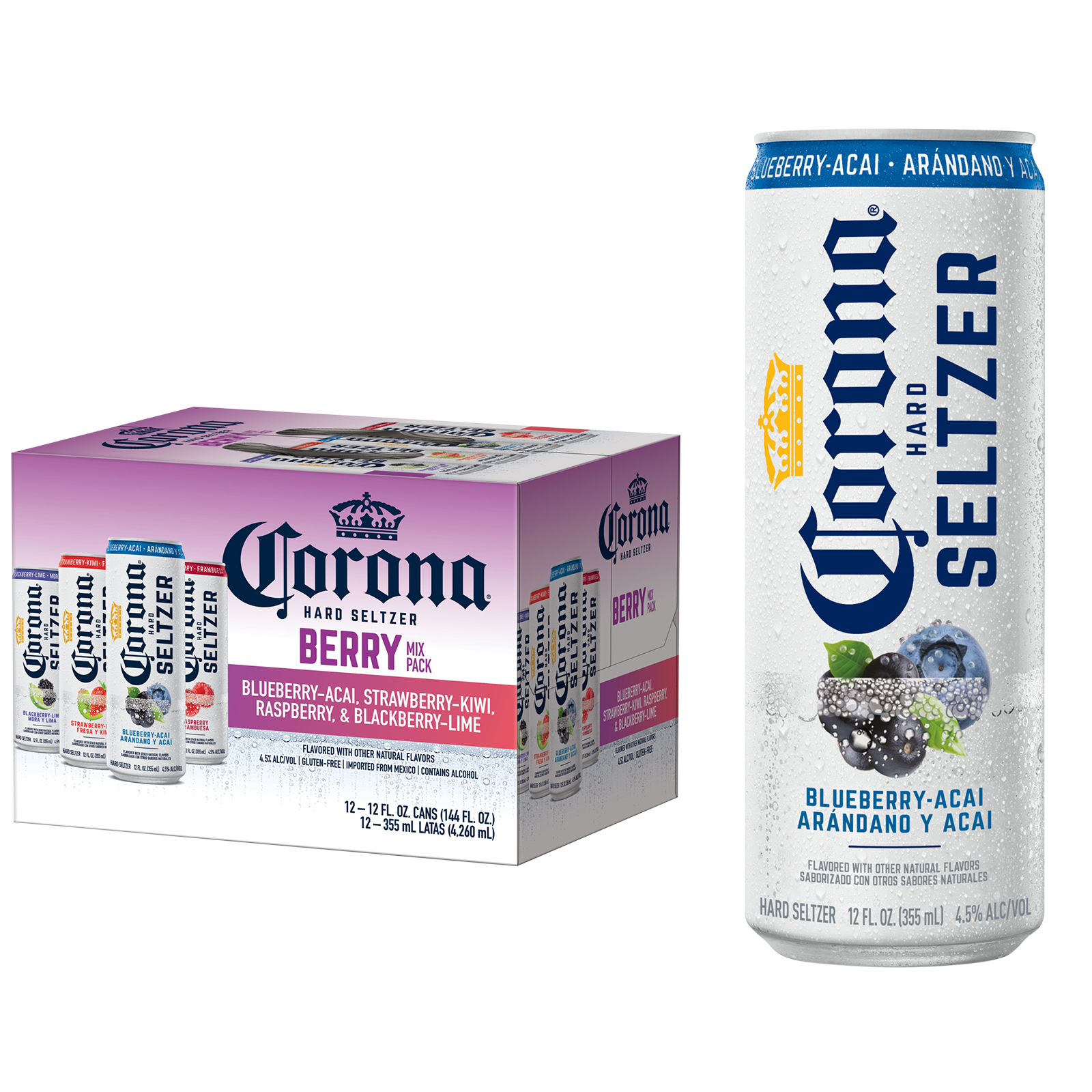 Corona Hard Seltzer Berry Mix Variety Pack 12pk 12oz Cans 4.5% ABV