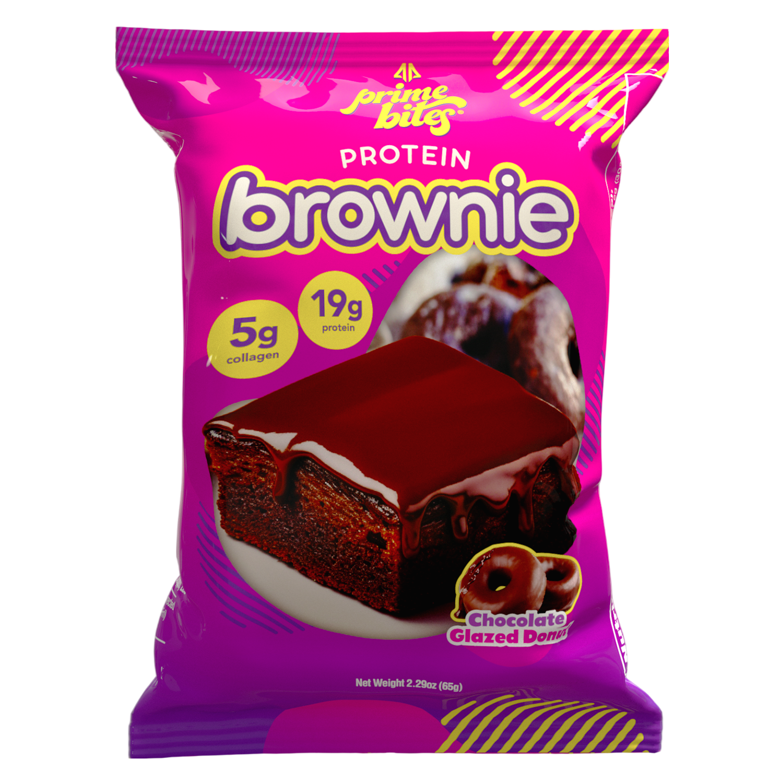 Prime Bites Protein Brownie Chocolate Glazed Donut, 2.29oz 