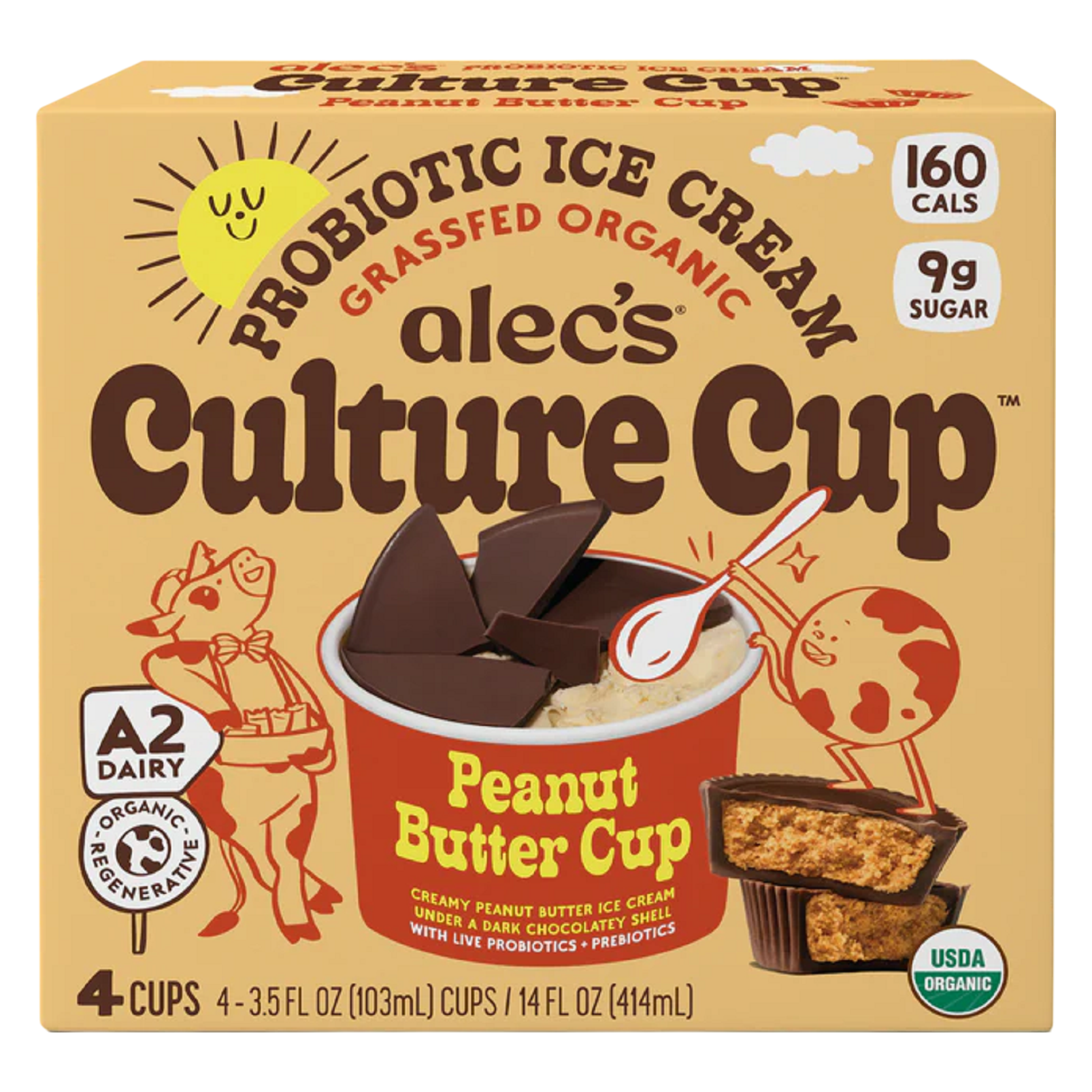 Alec's Peanut Butter Ice Cream Culture Cup 4ct