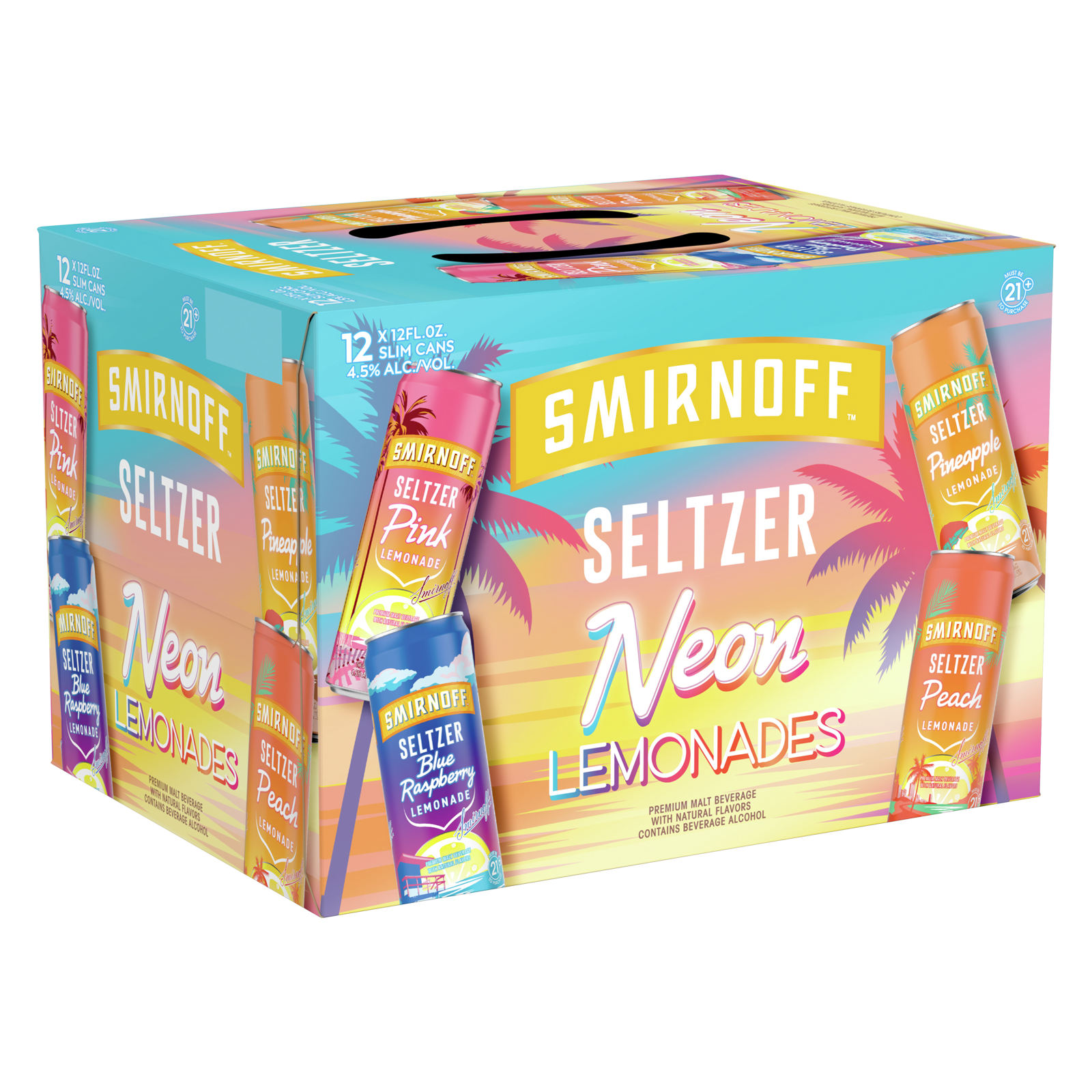 Smirnoff Seltzer Neon Lemonade 12pk 12oz Can 4.5% ABV