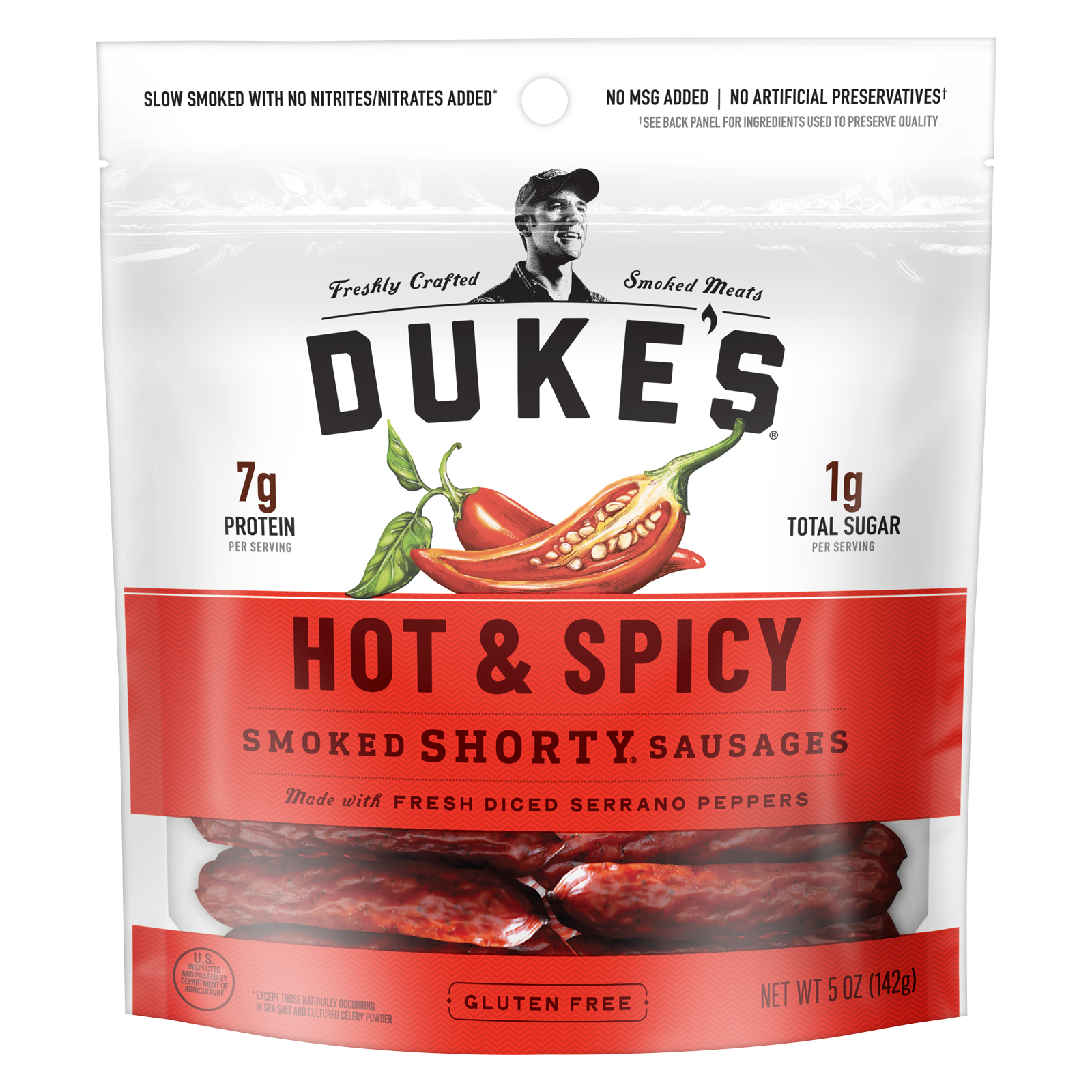 Duke's Hot And Spicy Smoked Shorty Sausages 5oz