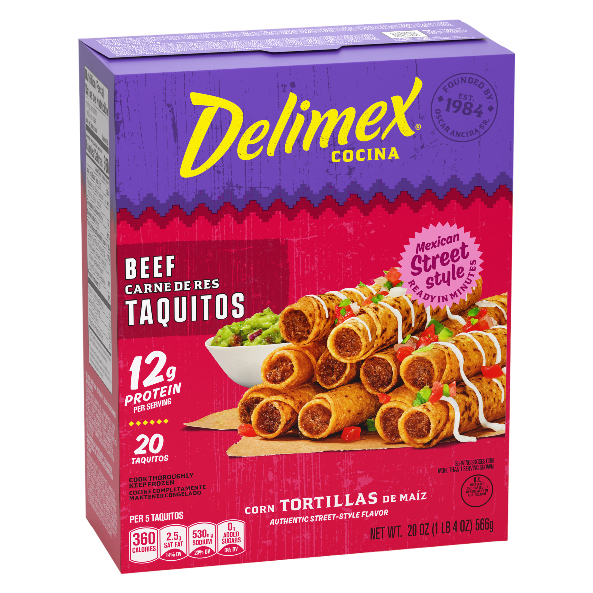 Delimex Beef Taquitos Frozen Snacks, 20ct