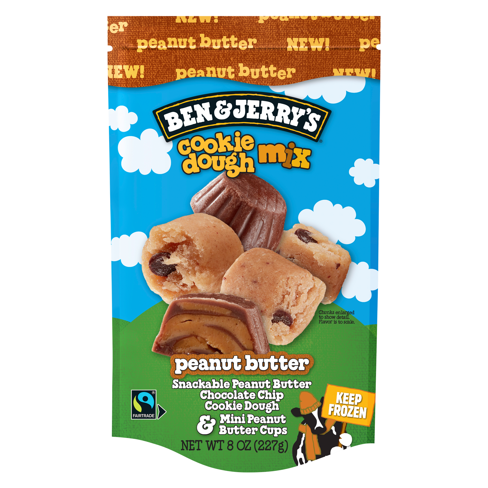 Ben & Jerry's Frozen Peanut Butter Cookie Dough Mix Chunks 8oz