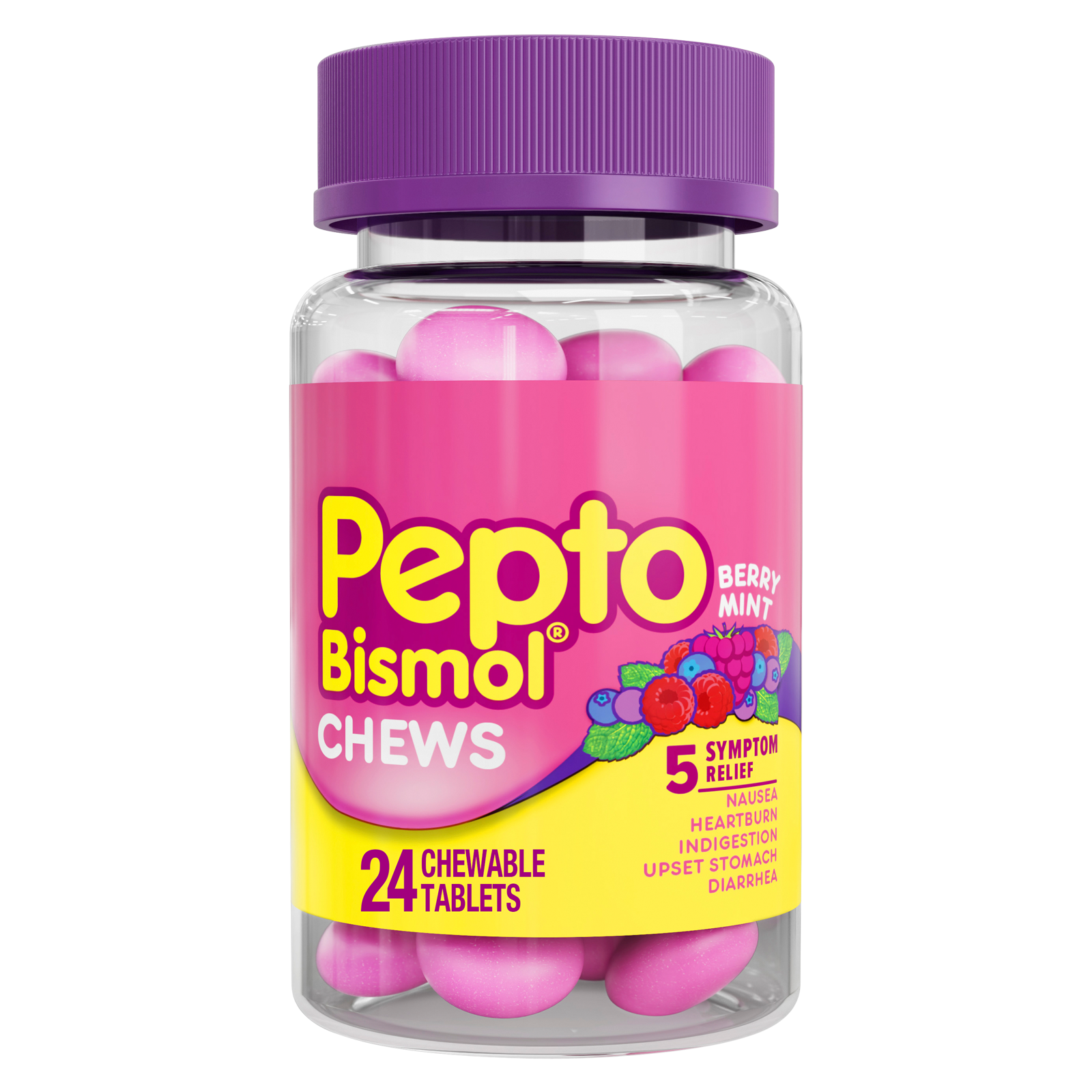 Pepto Bismol Berry Mint Chewable Tablets 24 ct