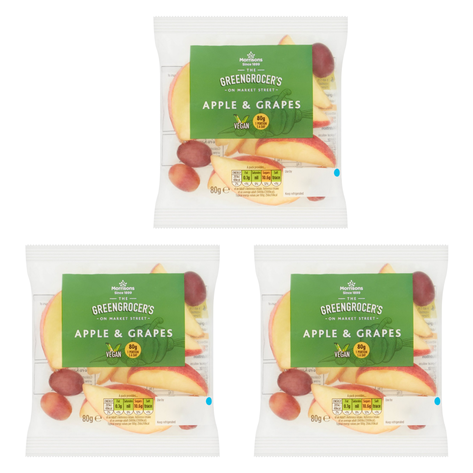Morrisons Snack Apple & Grape Bag, 3pcs