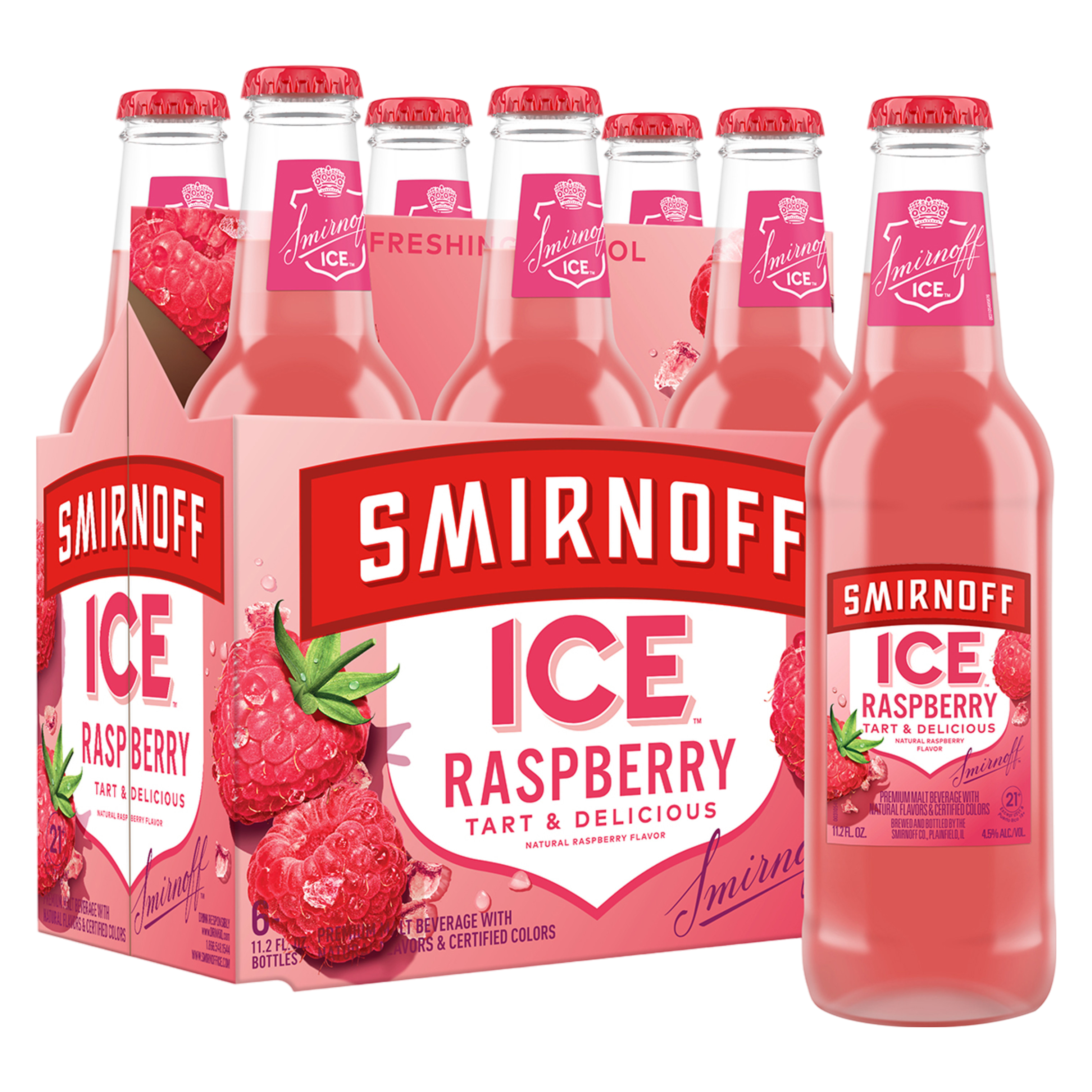 Smirnoff Ice Raspberry 6pk 11.2oz Btl 4.5% ABV