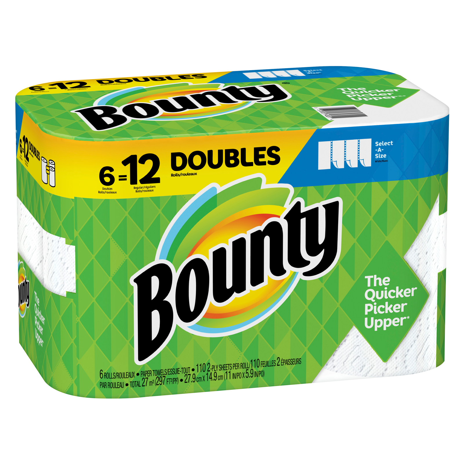 Bounty Select-A-Size Paper Towels, Double Rolls 6ct