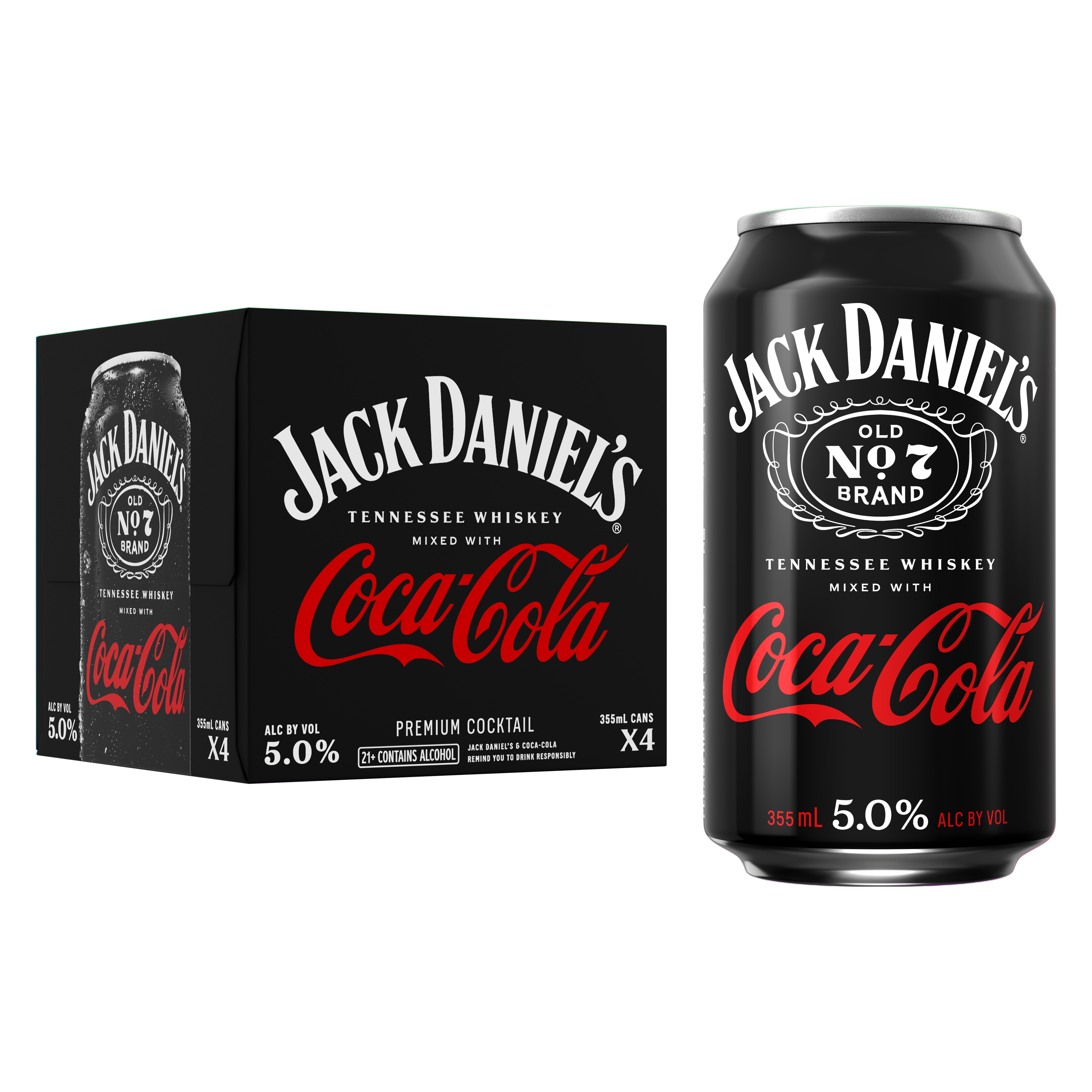 Jack Daniel's & Coke 4pk 355ml Can 5% ABV