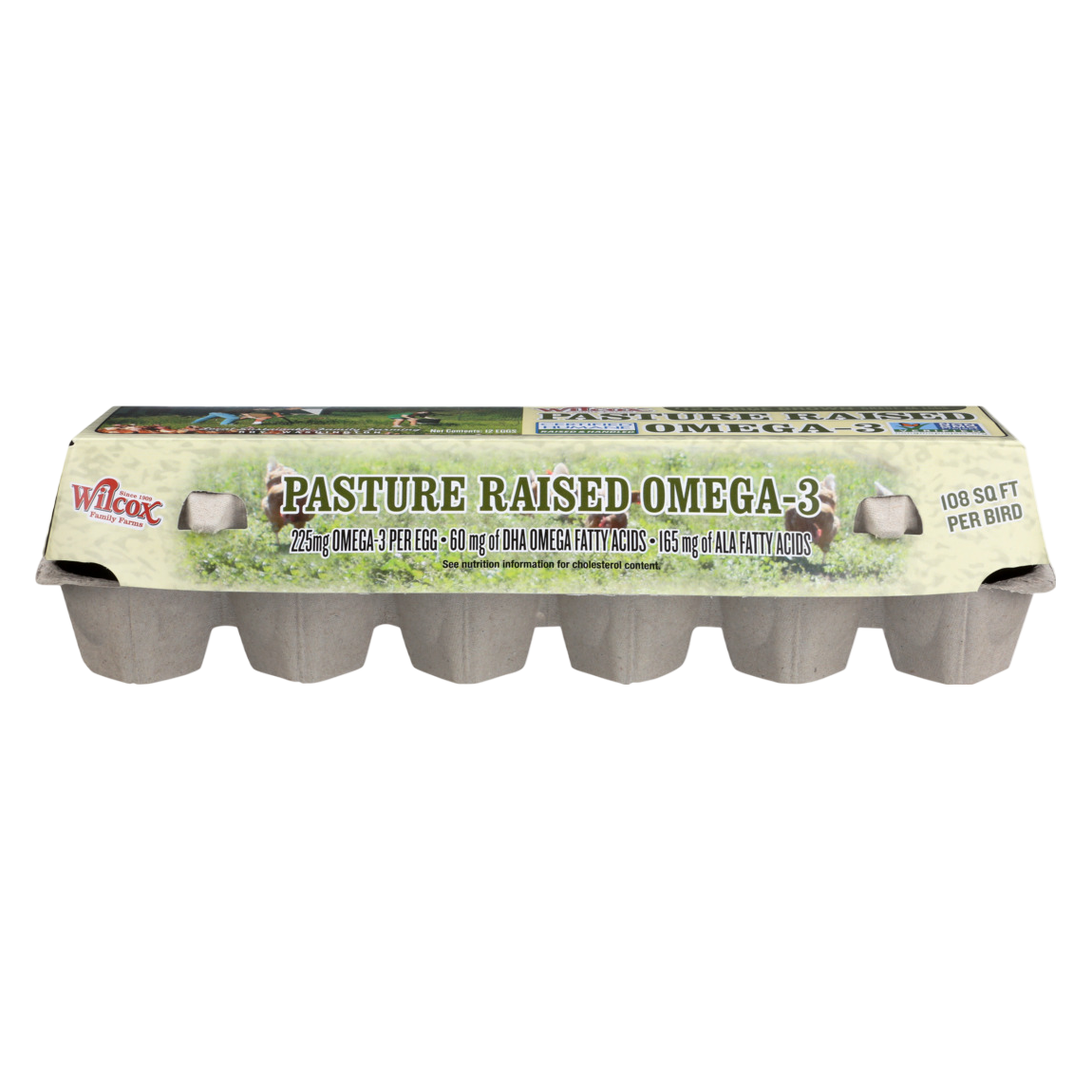 Wilcox Family Farms Pasture-Raised Non-gmo Omega 3 Eggs - 12ct