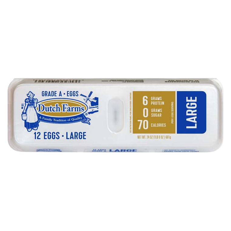 Dutch Farms Grade A Large Eggs - 12ct