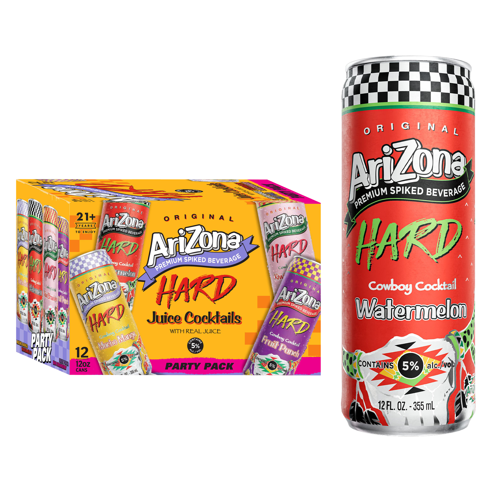 Arizona Hard Juice Cocktail Party Pack 12pk 12oz Can 5.0% ABV