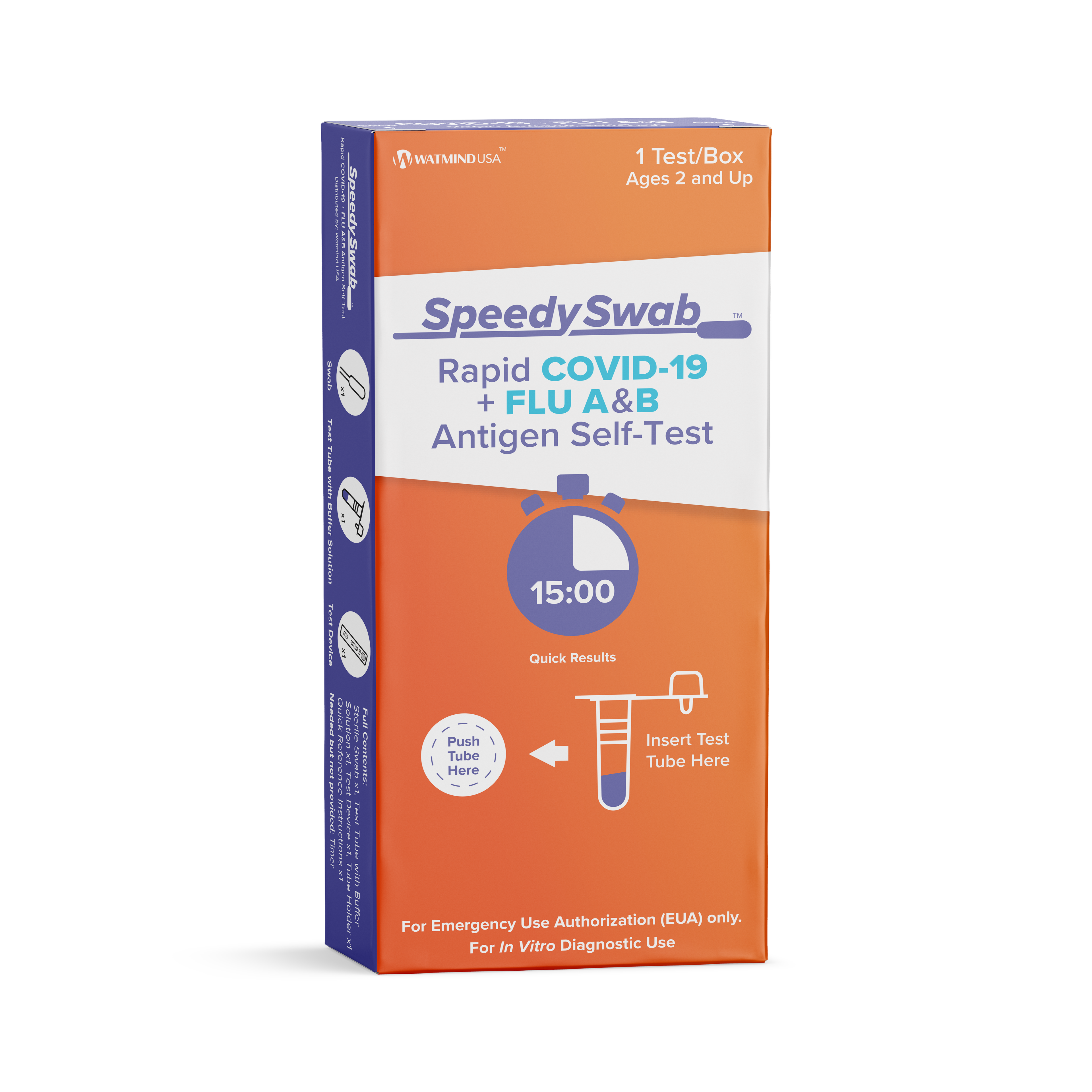 SpeedySwab™ Rapid COVID-19 + FLU A&B Antigen Self Test