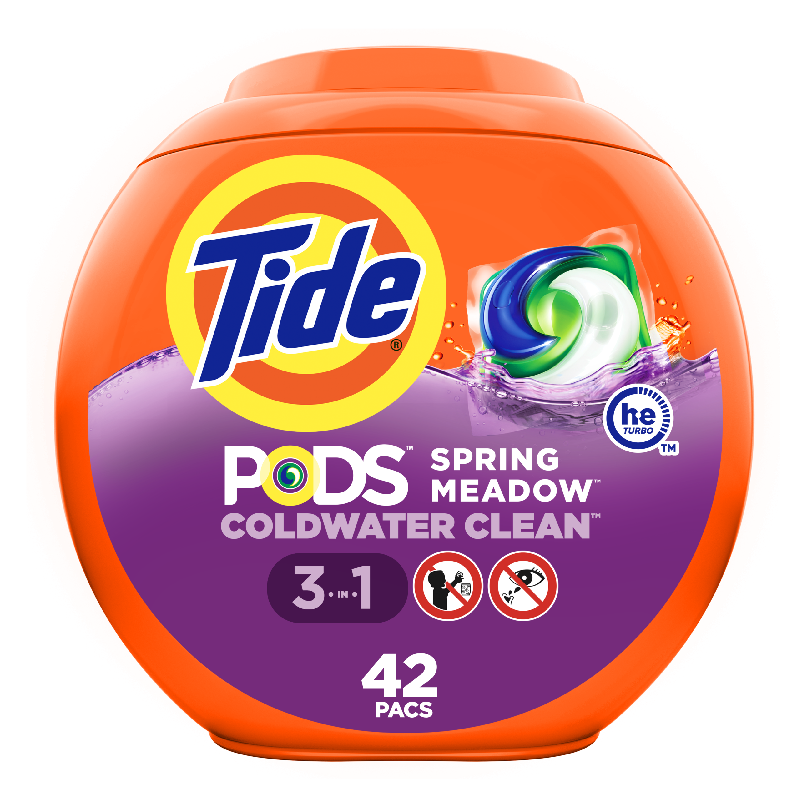 Tide PODS Liquid Laundry Detergent Pacs Spring Meadow Scent 42ct
